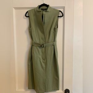 Lafayette 148 New York Olive Green Sleeveless Dress